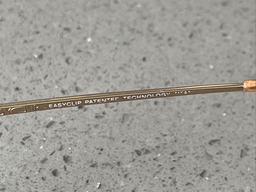 Easyclip Eyeglasses Frames ONLY Brown Full Rim 52-17-135 30 Gold - Picture 7 of 15